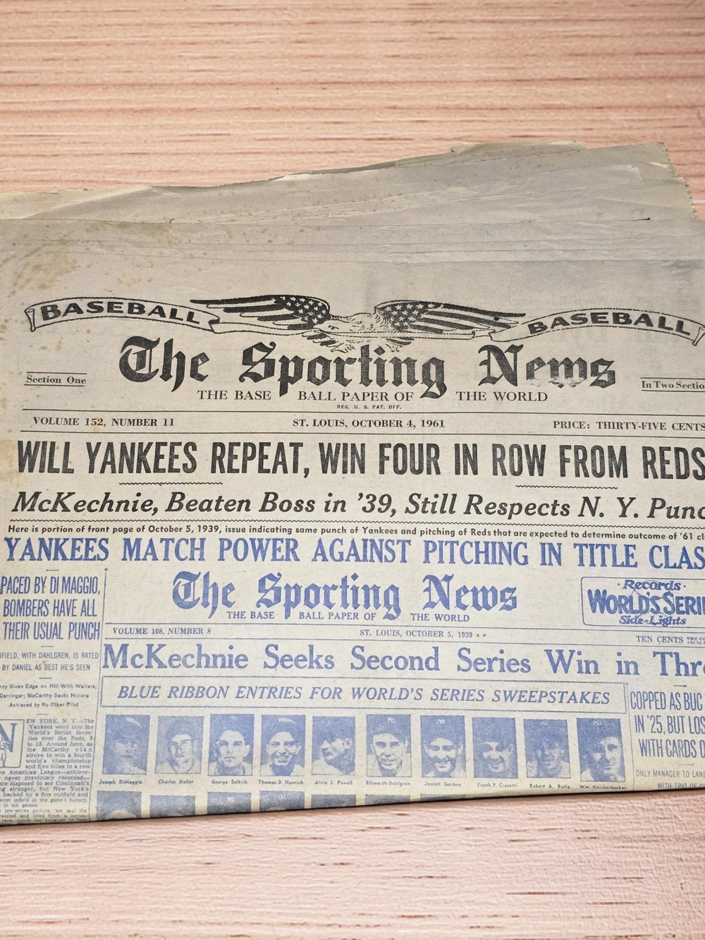 The Sporting News Newspaper - October 4, 1961 - World Series Review
